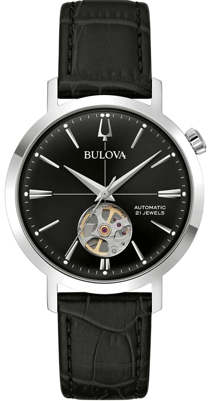 Bulova Herrklocka 96A317 Aerojet Svart/Läder Ø38 mm - Bulova