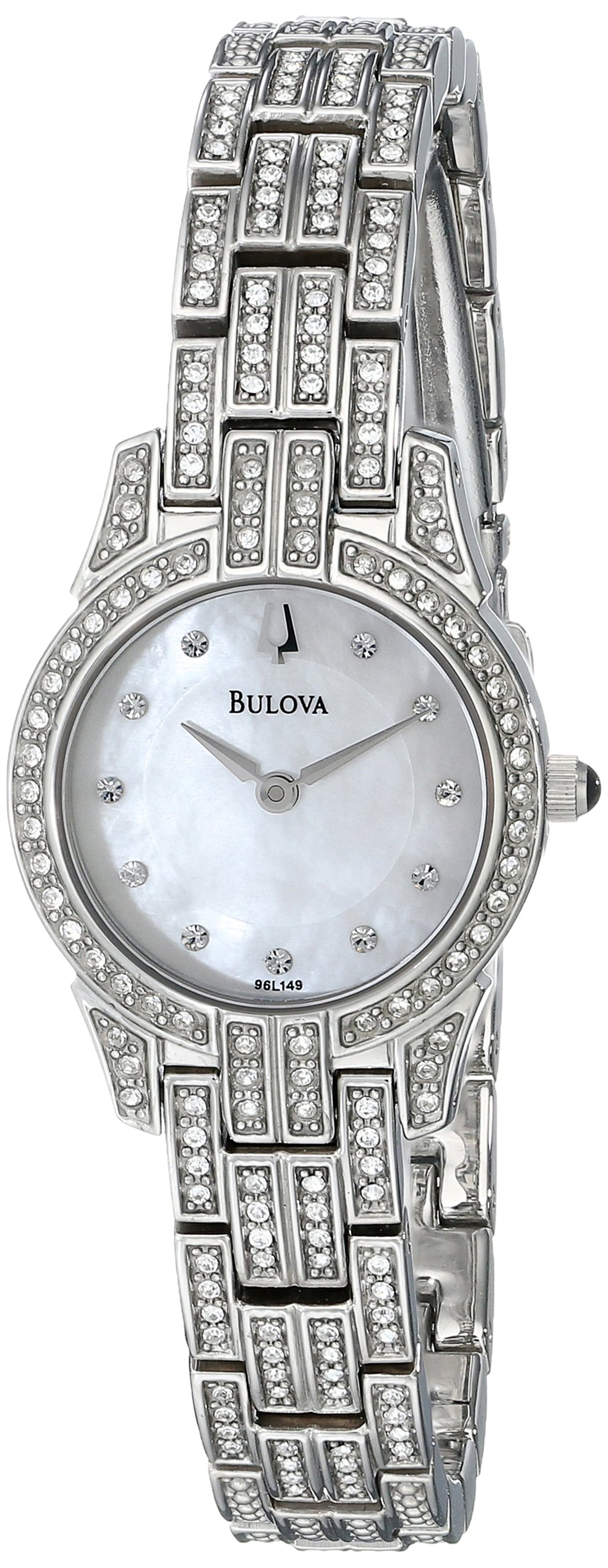 Bulova Crystal Damklocka 96L149 Vit/Stål Ø23 mm - Bulova