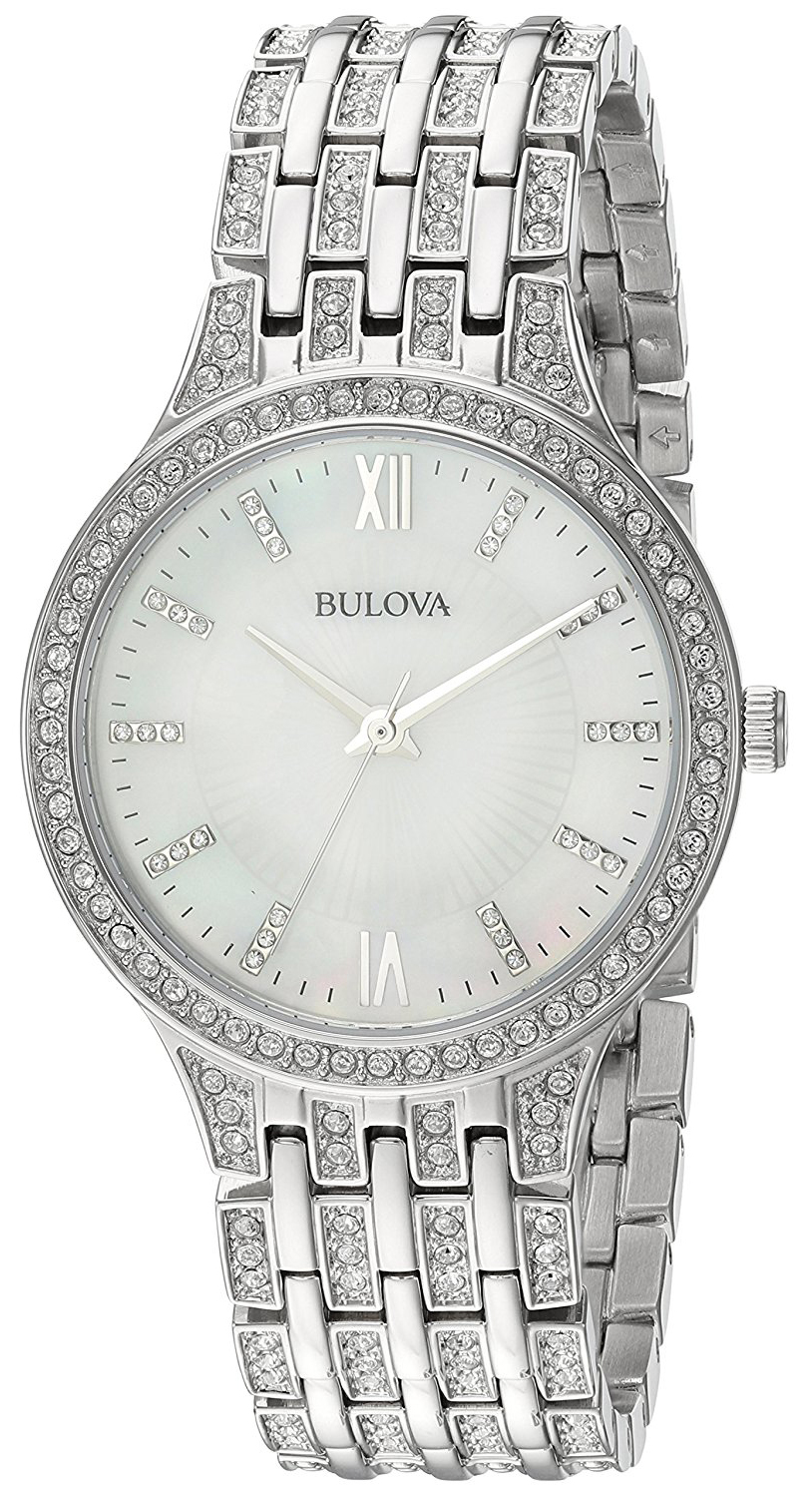 Bulova Damklocka 96L242 Vit/Stål Ø32 mm - Bulova