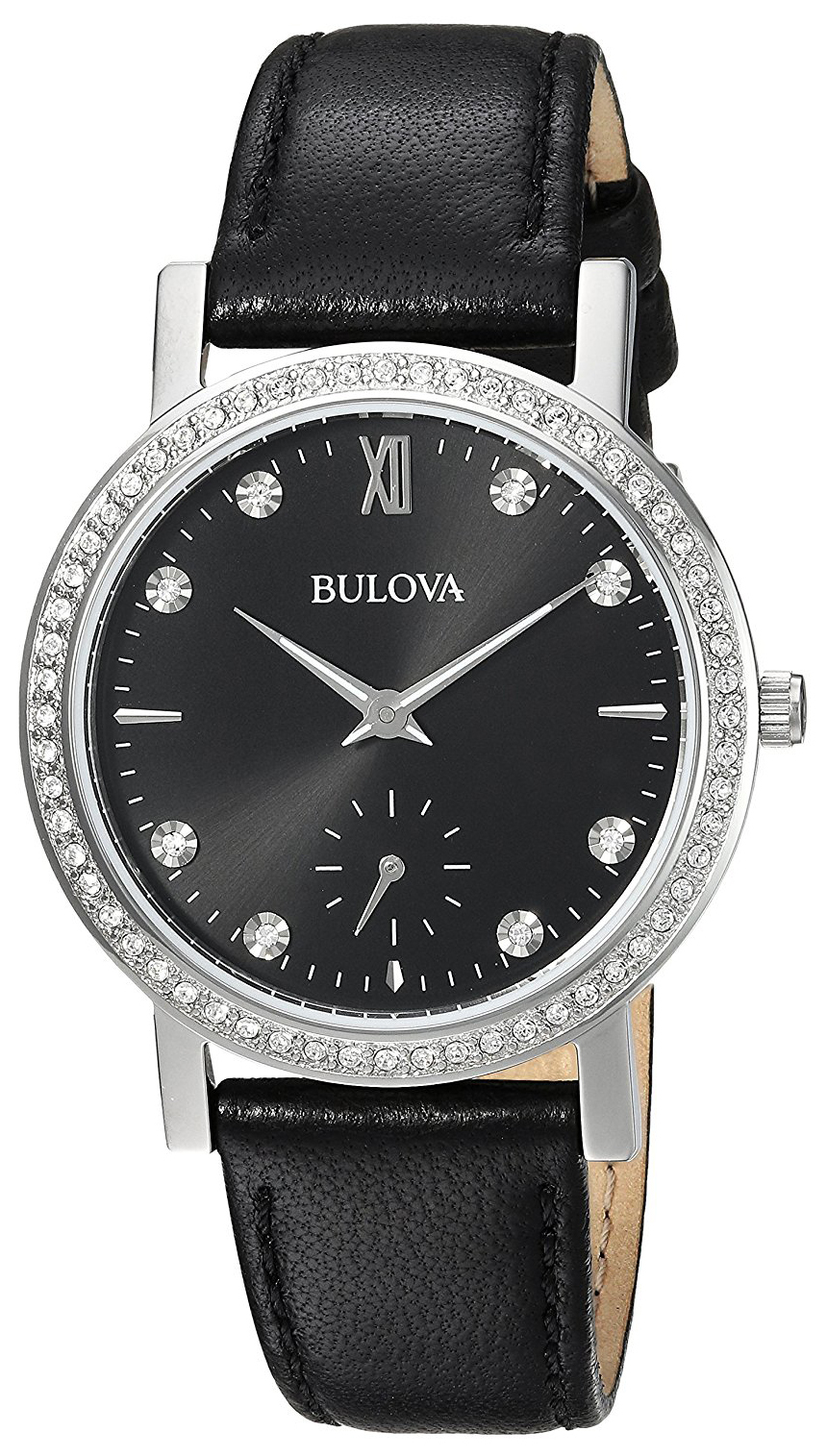 Bulova Damklocka 96L246 Svart/Läder Ø32 mm - Bulova