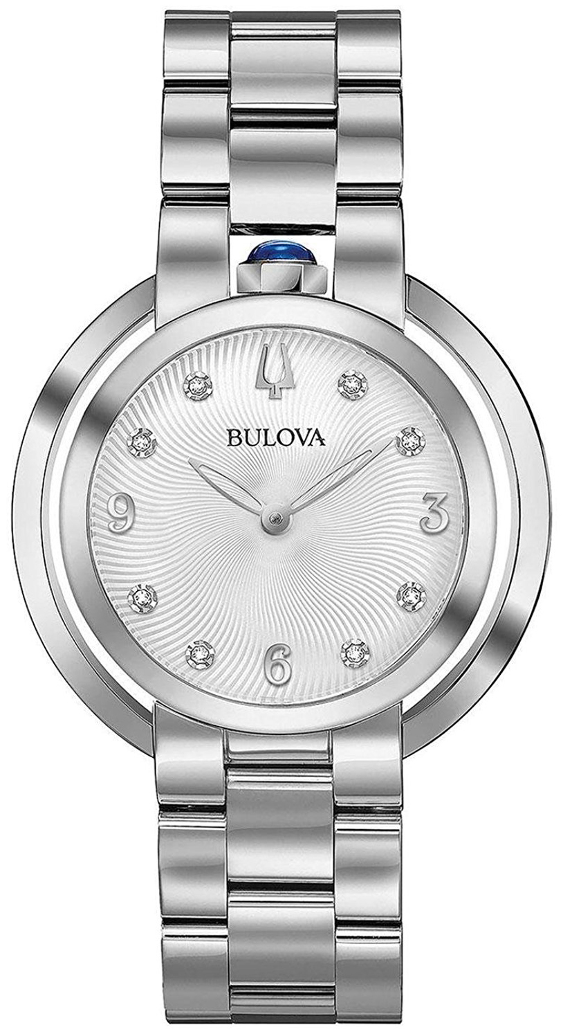 Bulova Damklocka 96P184 Diamond Silverfärgad/Stål Ø35 mm
