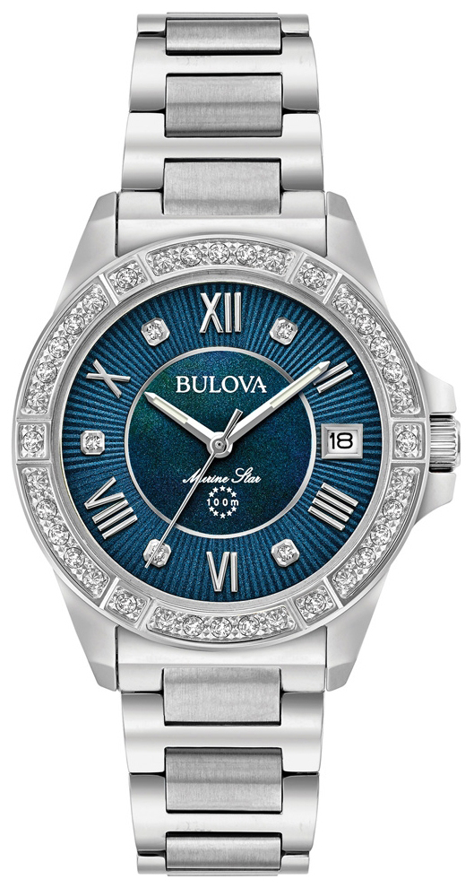 Bulova Damklocka 96R215 Bl&aring;/St&aring;l &Oslash;32 mm