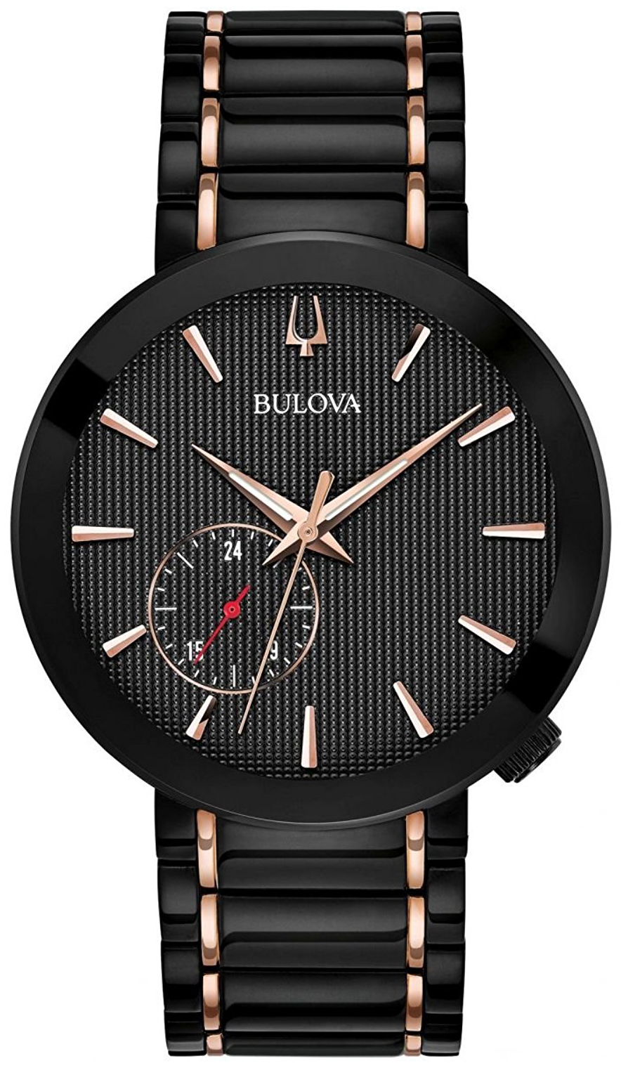 Bulova Dress Herrklocka 98A188 Svart/Roséguldstonat stål Ø42 mm - Bulova