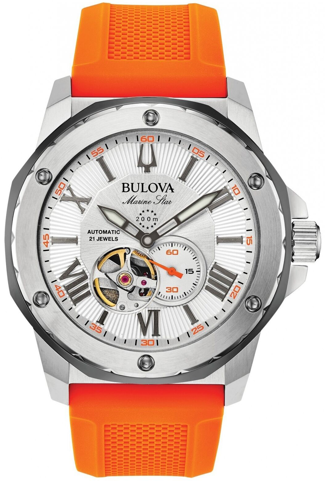 Bulova Herrklocka 98A226 Marine Star Silverfärgad/Gummi Ø45 mm - Bulova