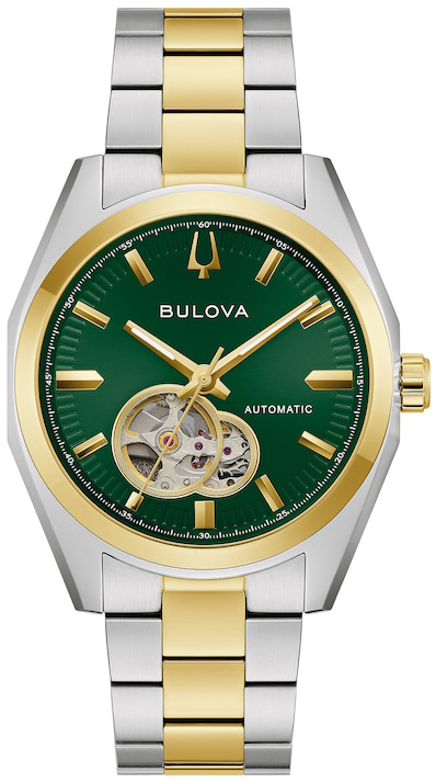 Bulova Herrklocka 98A338 Surveyor Gr&ouml;n/Gulguldtonat st&aring;l &Oslash;39 mm