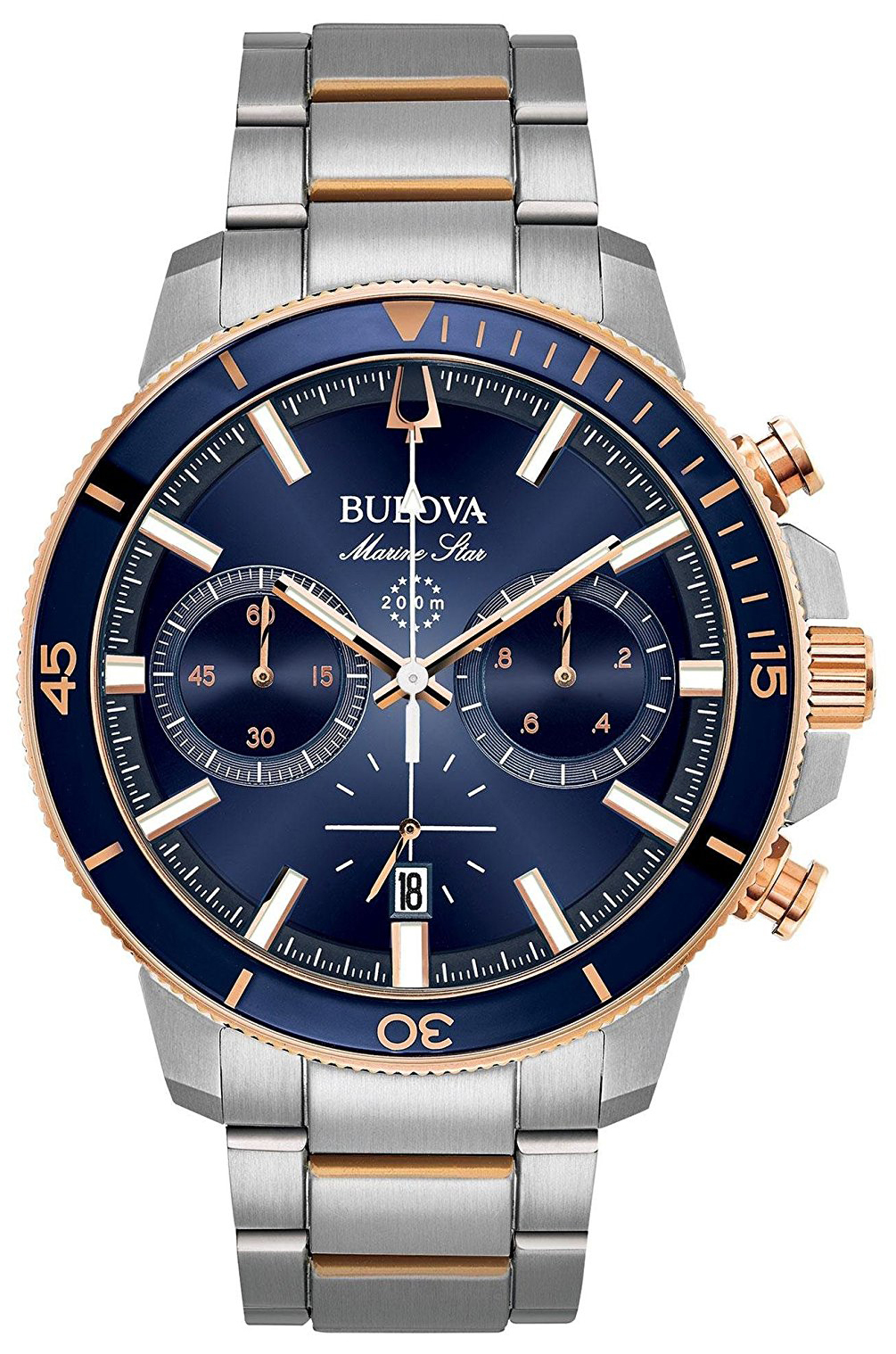 Bulova Herrklocka 98B301 Blå/Roséguldstonat stål Ø45 mm - Bulova