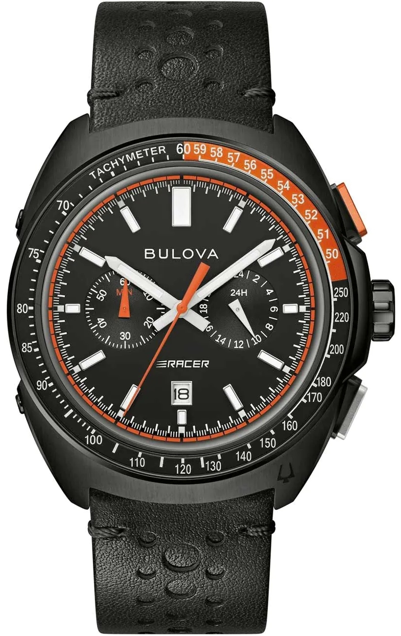Bulova Herrklocka 98B428 Racer Svart/Läder Ø42 mm - Bulova