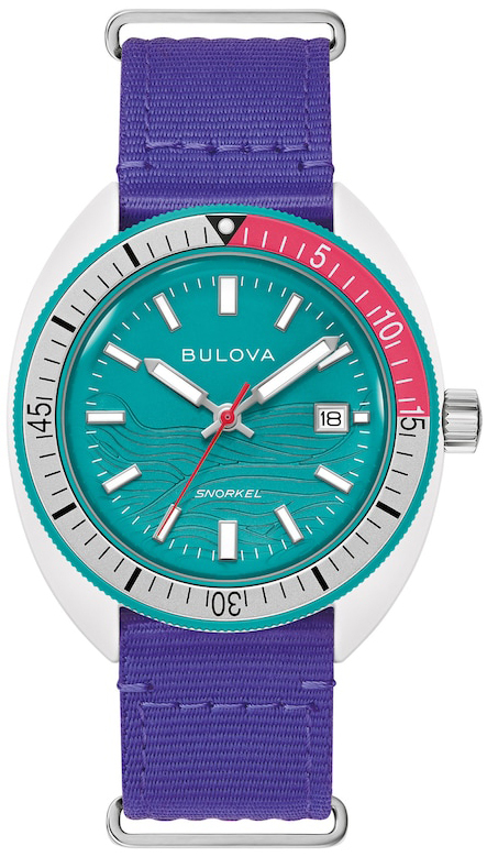 Bulova Herrklocka 98B447 Snorkel Turkos/Textil &Oslash;41 mm