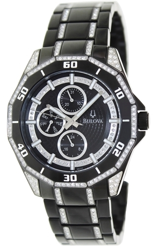 Bulova Crystal Herrklocka 98C111 Svart/Stål Ø42 mm - Bulova