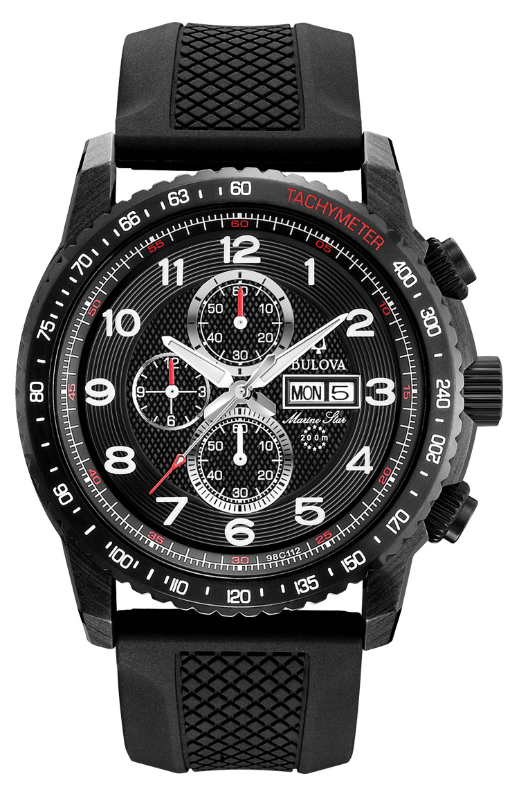 Bulova Sport Herrklocka 98C112 Svart/Gummi Ø46 mm - Bulova