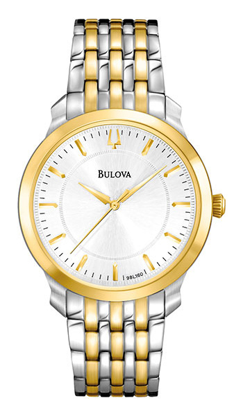 Bulova Dress Damklocka 98L160 Vit/Gulguldtonat stål Ø32 mm - Bulova