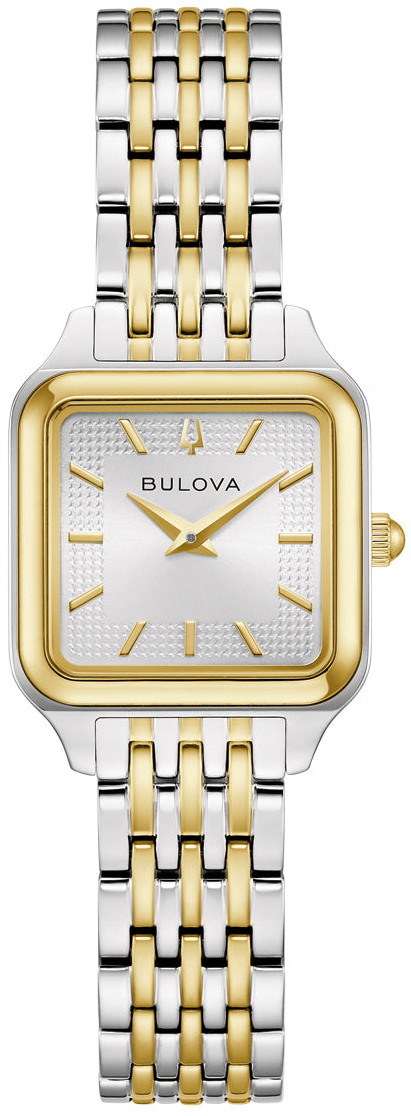 Bulova Damklocka 98L330 Sutton Silverf&auml;rgad/Gulguldtonat st&aring;l