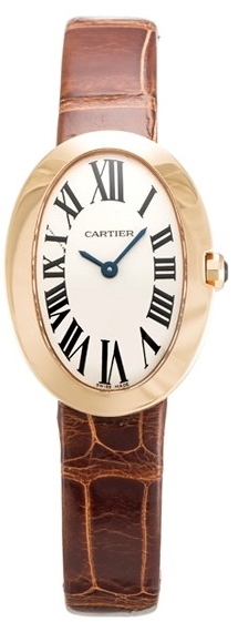 Cartier Baignoire Damklocka W8000007 Silverfärgad/Läder 31.6x24.5 mm - Cartier