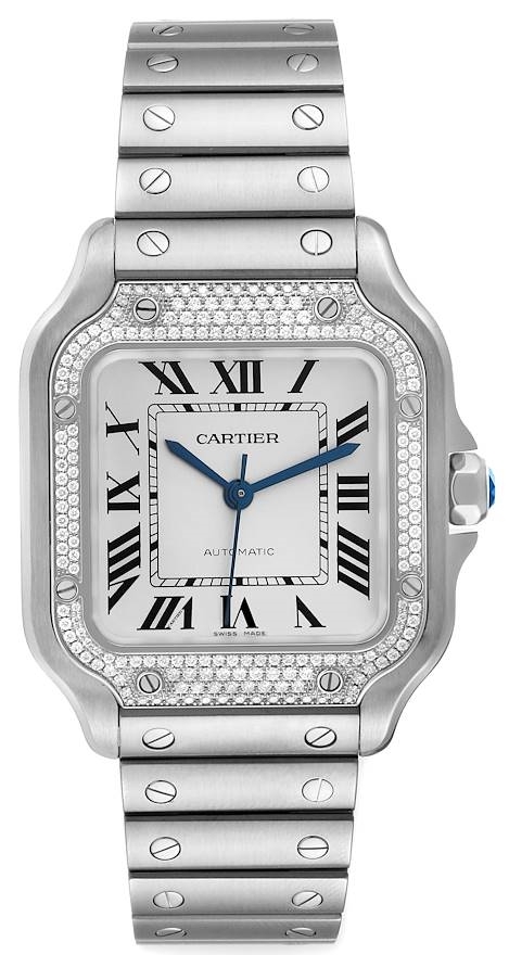 Cartier Damklocka W4SA0005 Santos De Silverfärgad/Stål - Cartier