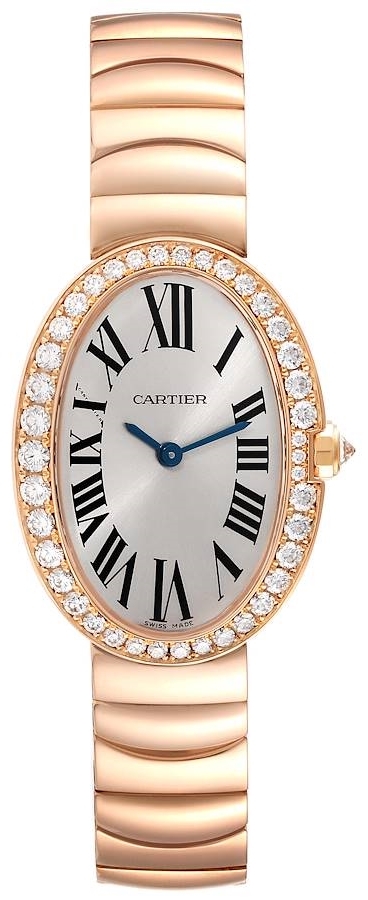 Cartier Baignoire Damklocka WB520002 Silverfärgad/18 karat roséguld Ø25 - Cartier