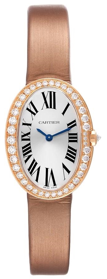 Cartier Baignoire Damklocka WB520004 Silverfärgad/Textil Ø24.5 mm