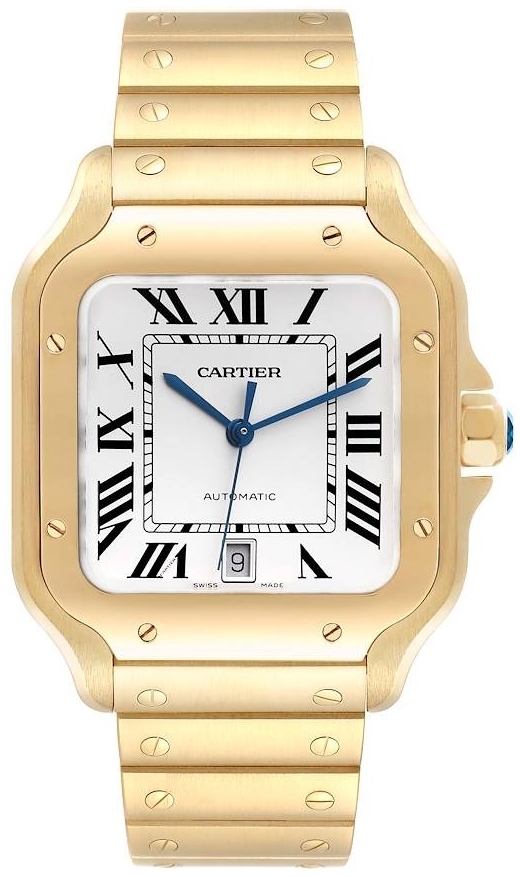 Cartier Herrklocka WGSA0029 Santos De Silverf&auml;rgad/18 karat gult guld
