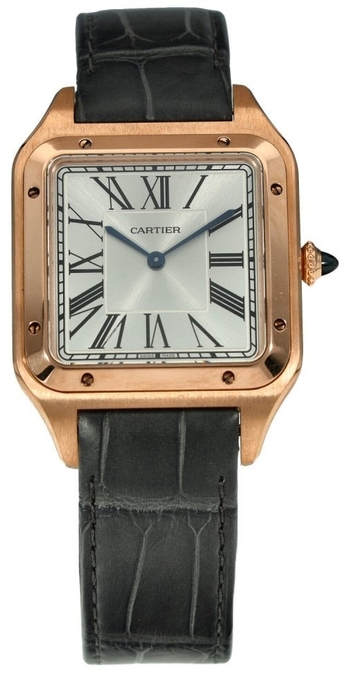 Cartier Herrklocka WGSA0032 Santos Dumont Silverfärgad/Läder - Cartier