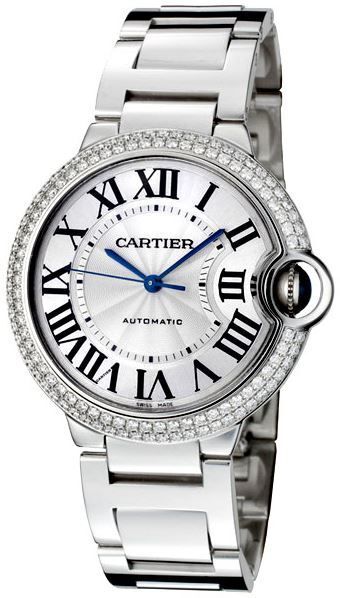 Cartier Ballon Blue Damklocka WJBB0008 Silverfärgad/18 karat vitt guld