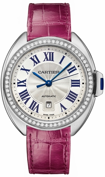 Cartier Calibre de Cartier Damklocka WJCL0014 Silverfärgad/Läder Ø35 mm - Cartier