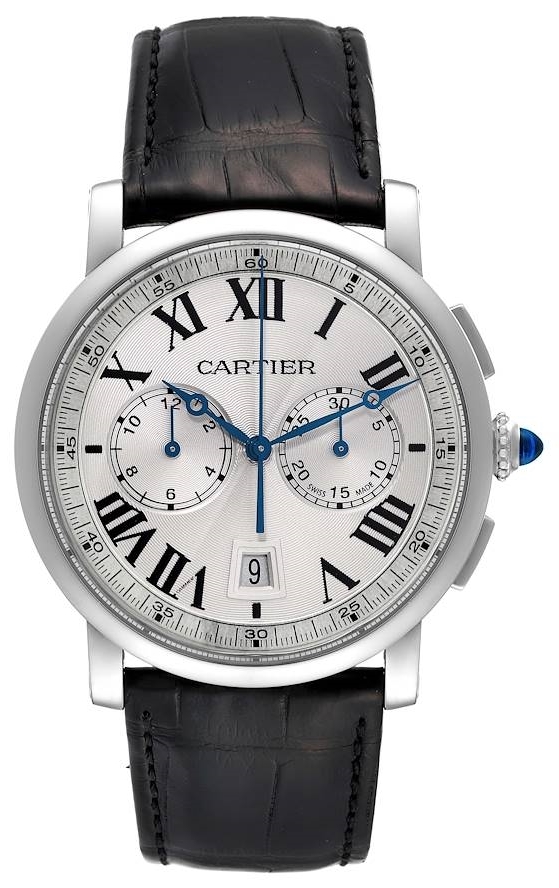Cartier Rotonde De Cartier Herrklocka WSRO0002 Silverfärgad/Läder Ø40 mm - Cartier