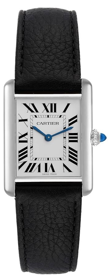 Cartier Damklocka WSTA0041 Tank Must De Silverfärgad/Läder
