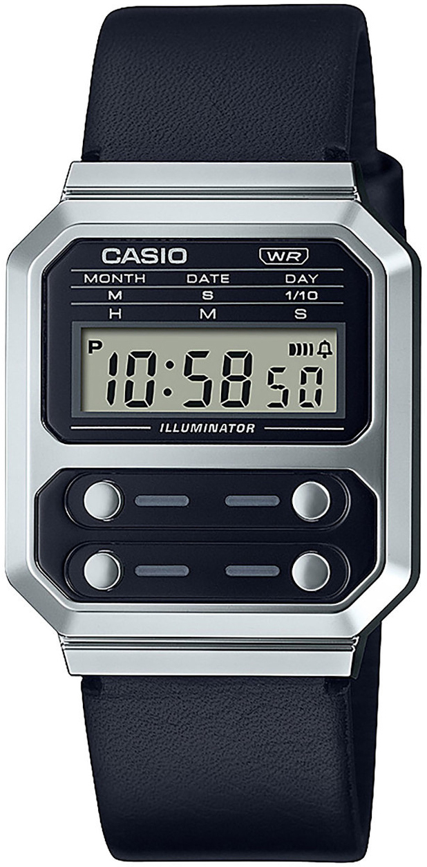 Casio Damklocka A100WEL-1AEF Vintage LCD/Läder - Casio