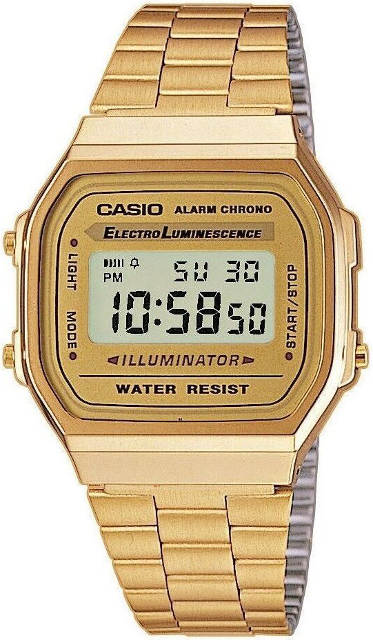 Casio A168WG-9E LCD/Gulguldtonat stål - Casio