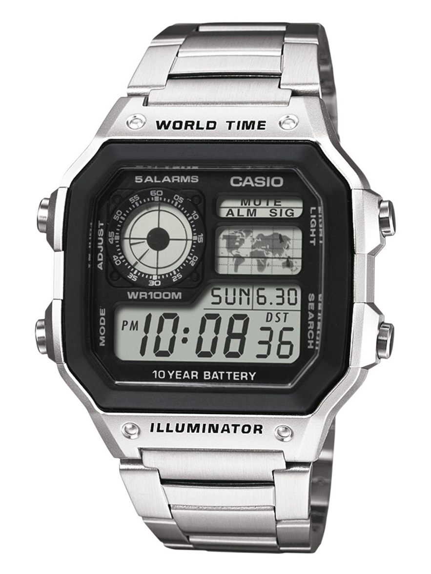 Casio Collection Herrklocka AE-1200WHD-1AVEF LCD/Stål 42x42 mm