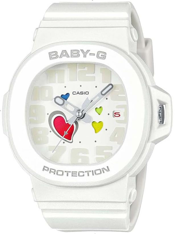 Casio Damklocka BGA-10-7AER Baby-G Vit/Gummi Ø43 mm - Casio