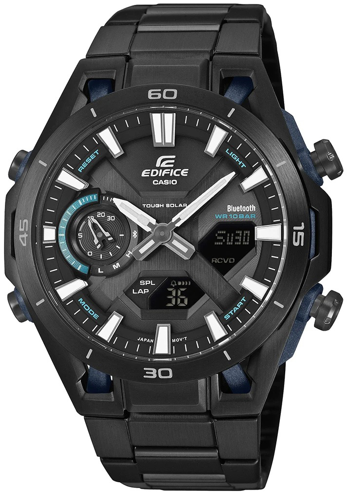 Casio Herrklocka ECB-2300DC-1AEF Edifice&nbsp; Svart/St&aring;l &Oslash;45.8 mm