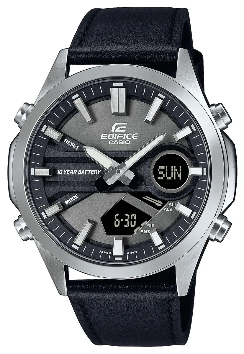 Casio Herrklocka EFV-C120L-8AEF Edifice Grå/Läder Ø45.5 mm - Casio