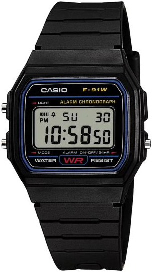 Casio F-91W-1YEG Youth LCD/Gummi Ø33 mm - Casio