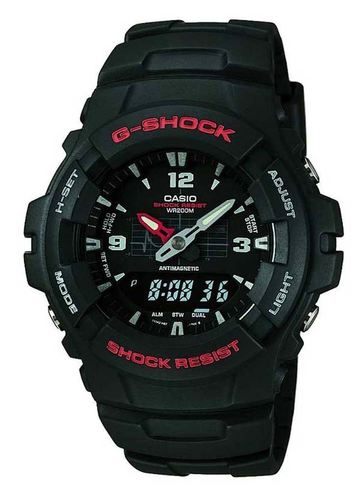 Casio G Shock Herrklocka G-100-1BVMUR G-Shock Svart/Gummi Ø45 mm