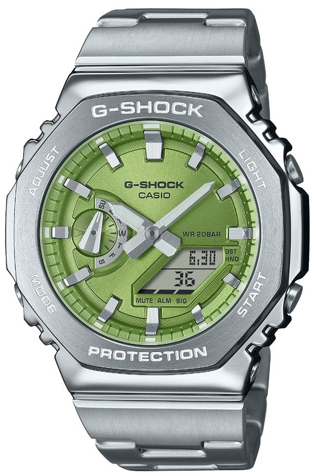 Casio Herrklocka GM-2110D-3AER G-shock Grön/Stål Ø44.4 mm - Casio
