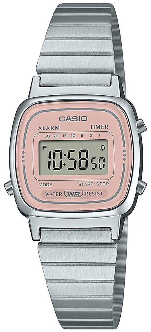 Casio Damklocka LA670WEA-4A2EF Vintage Mini Rosa/Stål Ø24.6 mm - Casio