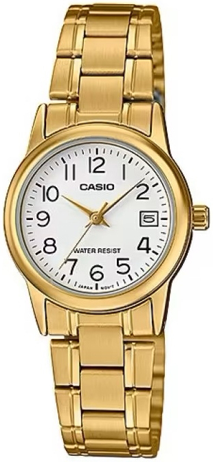 Casio Damklocka LTP-V002G-7B2UDF Classic Vit/Gulguldtonat stål Ø32 - Casio