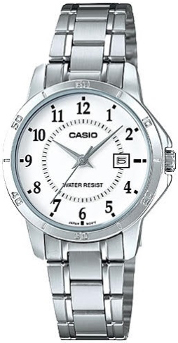 Casio Damklocka LTP-V004D-7BUDF Classic Vit/Stål Ø30 mm - Casio