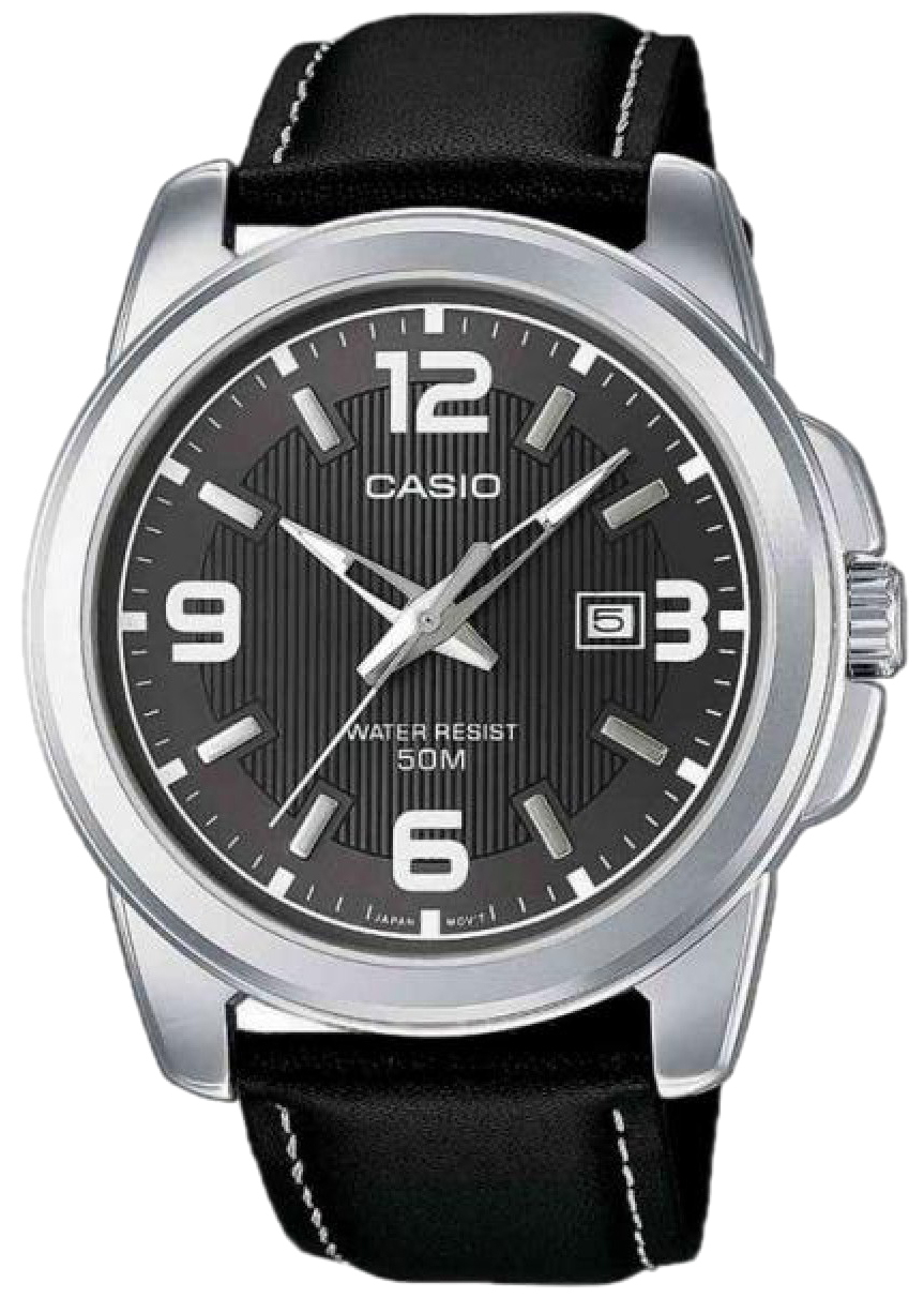 Casio Herrklocka MTP-1314PL-8AVEF Collection Svart/Läder Ø50 mm - Casio