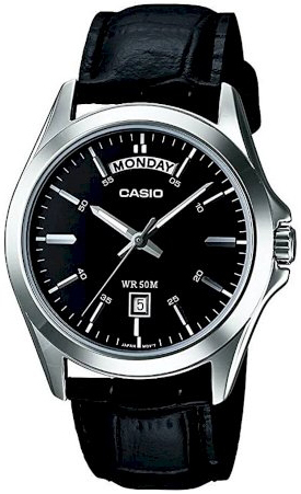 Casio Herrklocka MTP-1370L-1AVDF Classic Svart/Läder Ø40 mm - Casio
