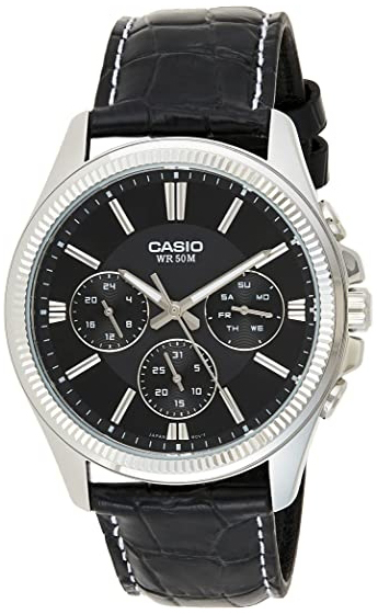 Casio Herrklocka MTP-1375L-1AVDF Classic Svart/Läder Ø42 mm - Casio