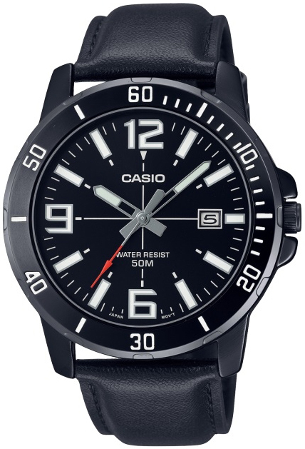 Casio Herrklocka MTP-VD01BL-1BVUDF Classic Svart/Läder Ø45 mm - Casio