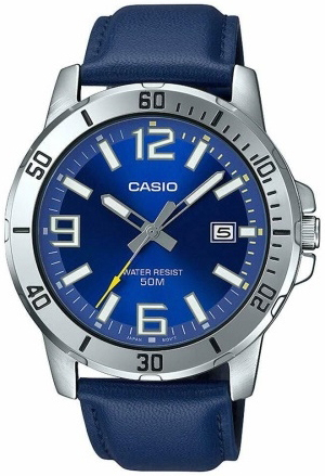Casio Herrklocka MTP-VD01L-2BVUDF Classic Blå/Läder Ø45 mm - Casio