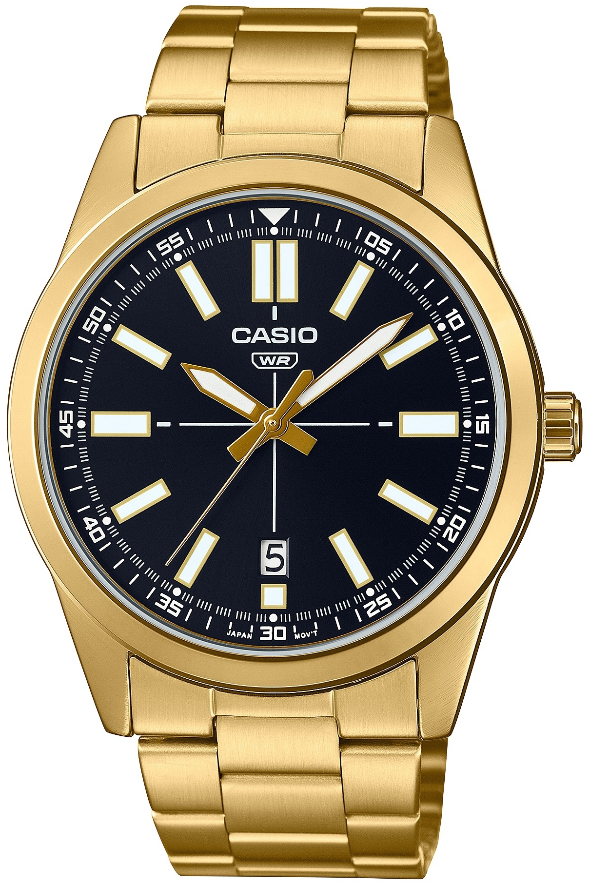 Casio Herrklocka MTP-VD02G-1EUDF Classic Svart/Gulguldtonat stål - Casio