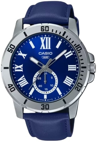 Casio Herrklocka MTP-VD200L-2BUDF Classic Blå/Läder Ø45 mm - Casio