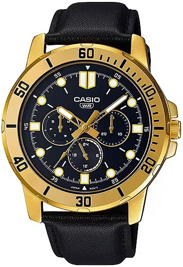 Casio Herrklocka MTP-VD300GL-1EUDF Classic Svart/Läder Ø45 mm