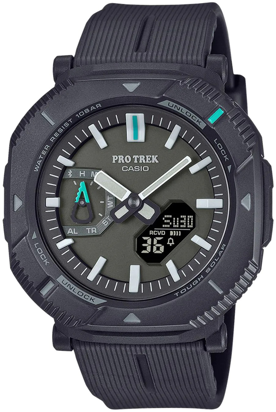 Casio Herrklocka PRJ-B001-1ER Pro Trek Grå/Gummi Ø45 mm - Casio