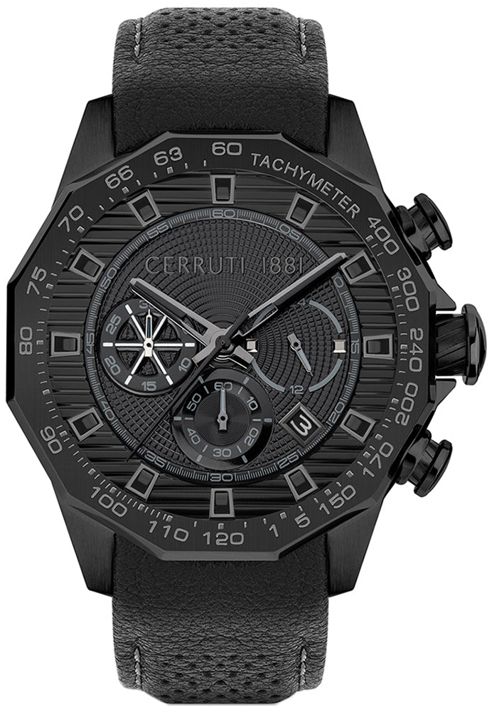 Cerruti 1881 Herrklocka CIWGC2114003 Svart/L&auml;der &Oslash;44 mm