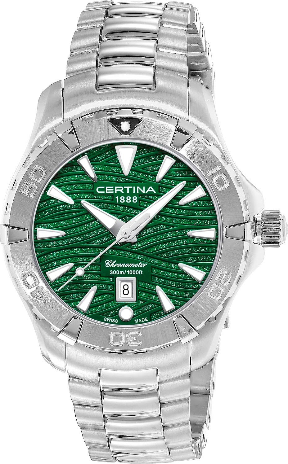 Certina Damklocka C032.251.11.091.09 DS Action Gr&ouml;n/St&aring;l &Oslash;34 mm