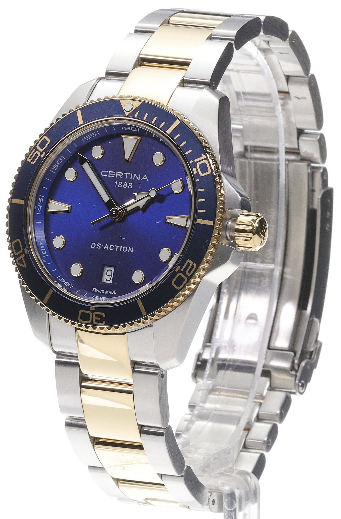 Certina Herrklocka C048.410.22.041.00 Ds Action Bl&aring;/Gulguldtonat